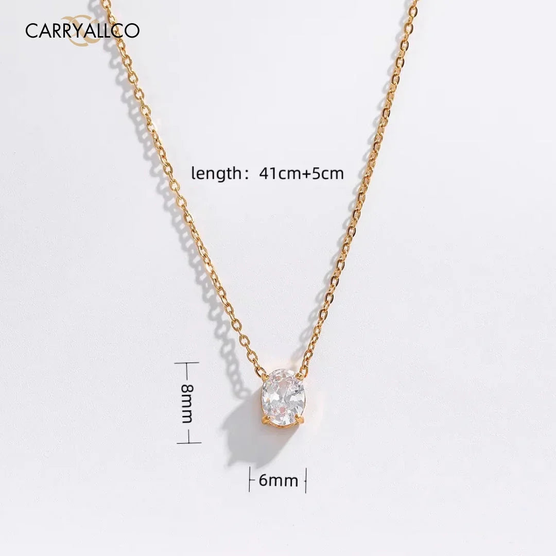 Silver Gold Plated Mini Solitaire Sparkle Necklace