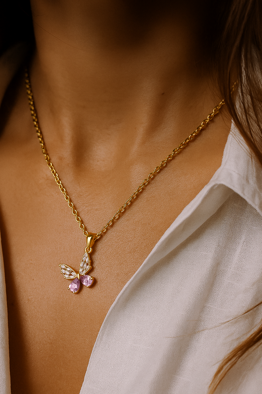 Butterfly Crystal Necklace