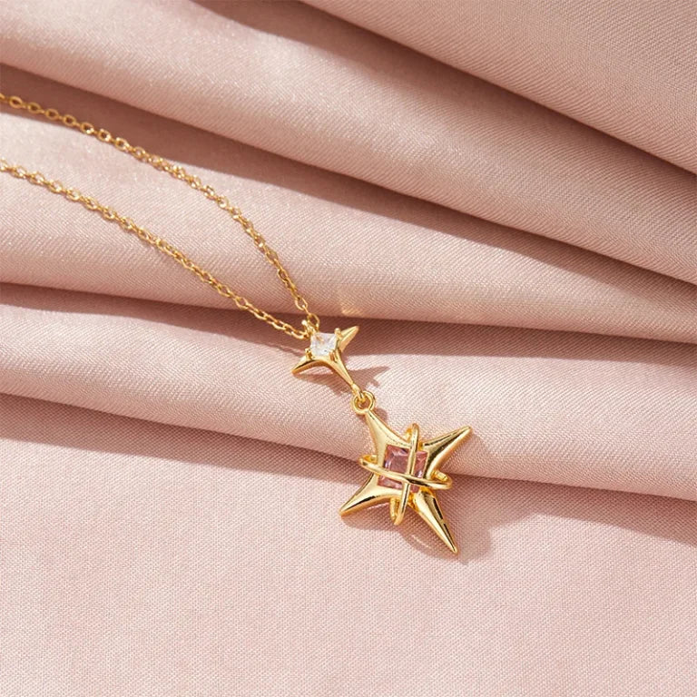 Four-pointed star Pendant Necklace