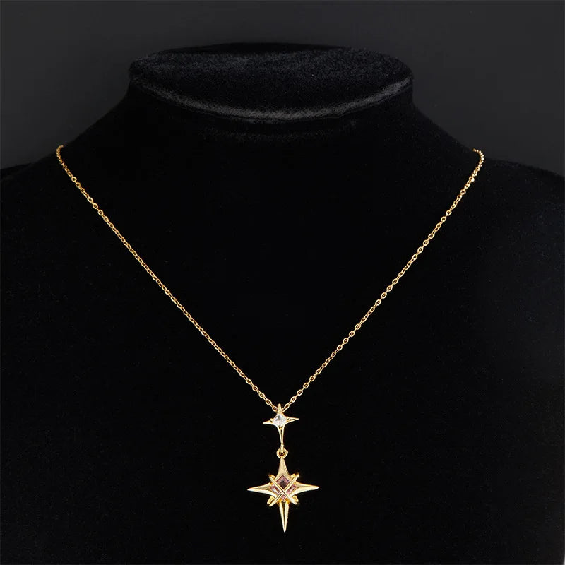 Four-pointed star Pendant Necklace