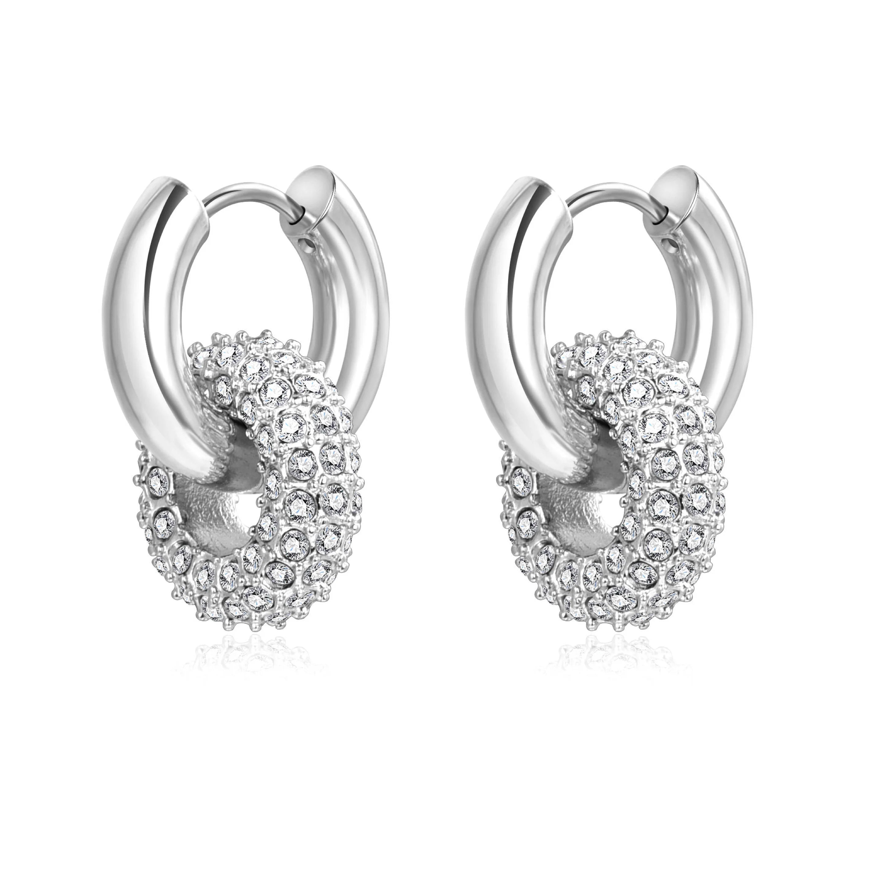 Double Donut Chunky Hoop Earrings