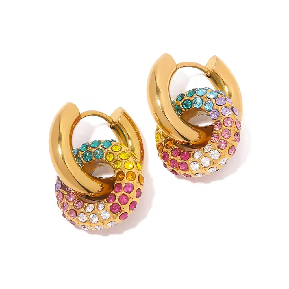 Double Donut Chunky Hoop Earrings