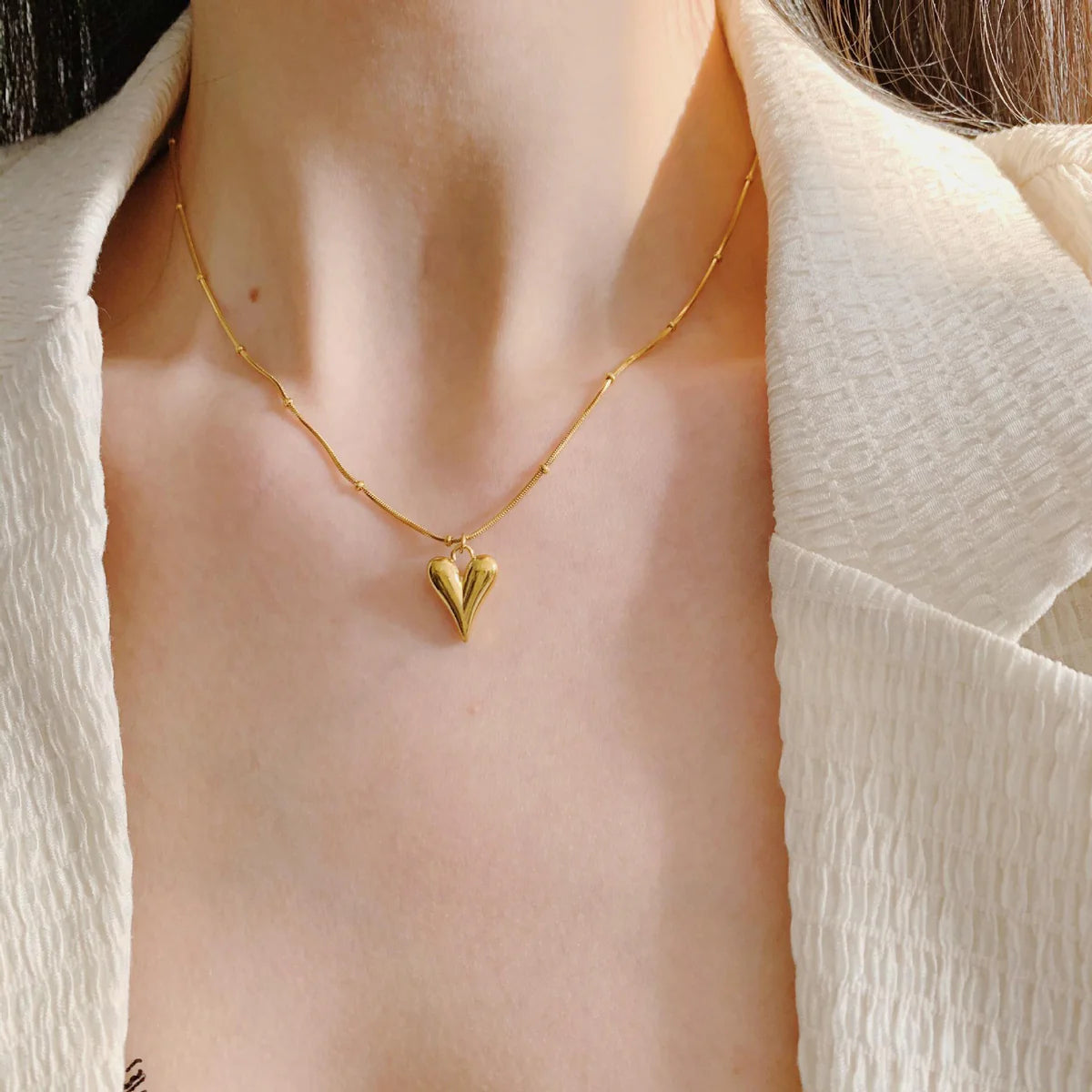 Little Heart Necklace (18K Gold Plated Titanium Steel)