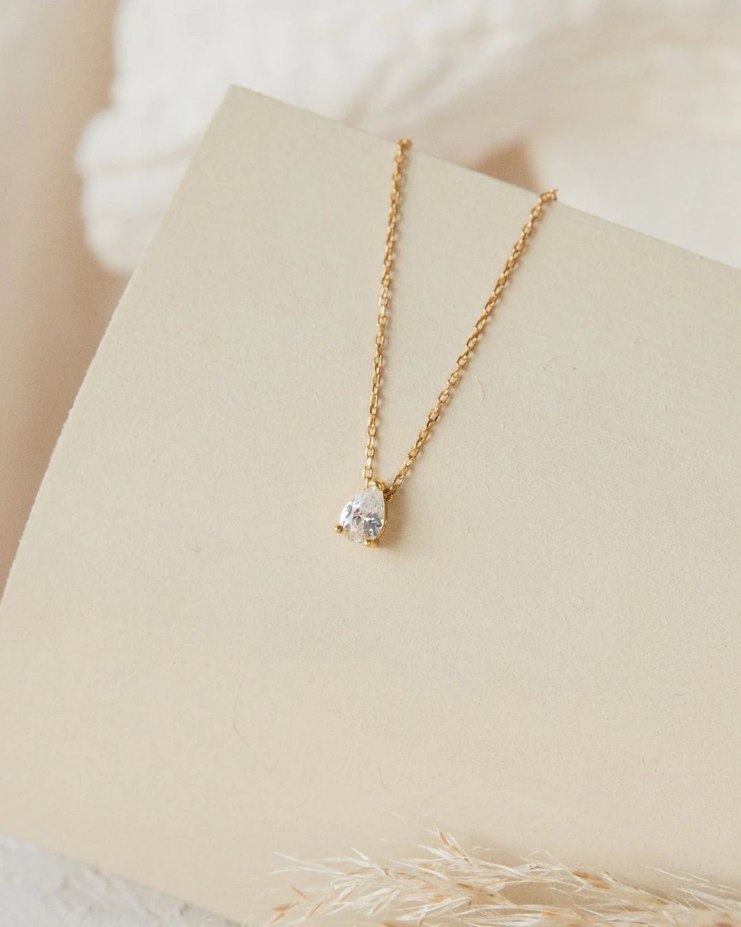 Silver Gold Plated Mini Solitaire Sparkle Necklace