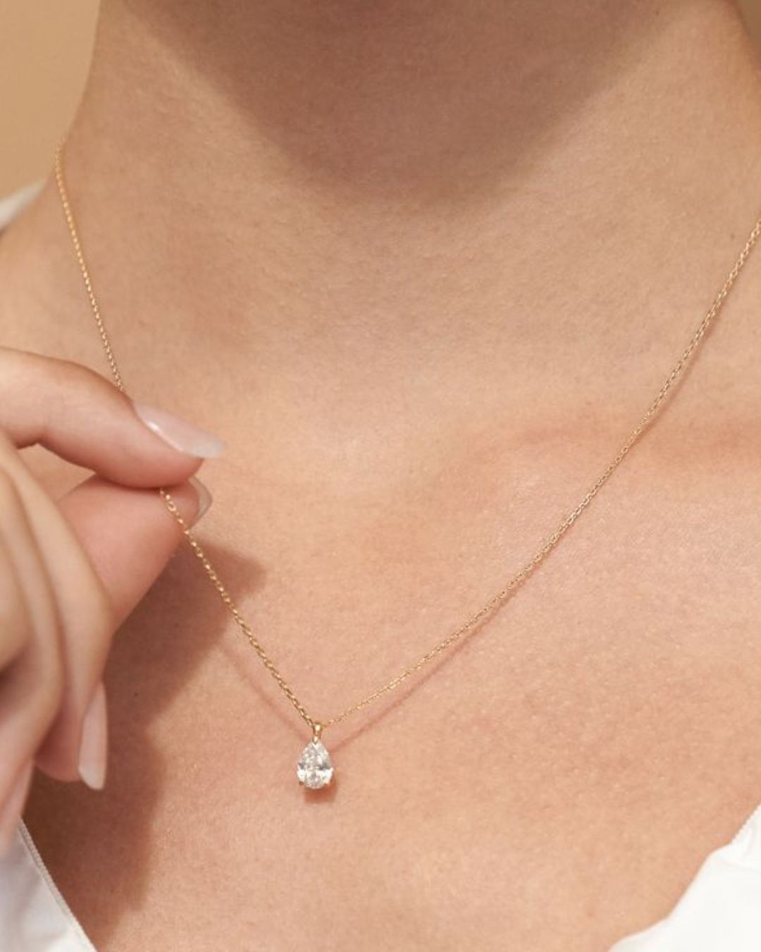 Silver Gold Plated Mini Solitaire Sparkle Necklace