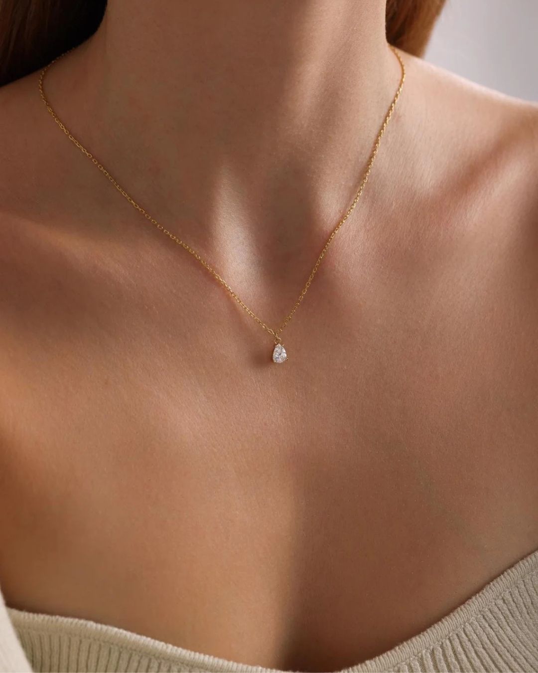 Silver Gold Plated Mini Solitaire Sparkle Necklace